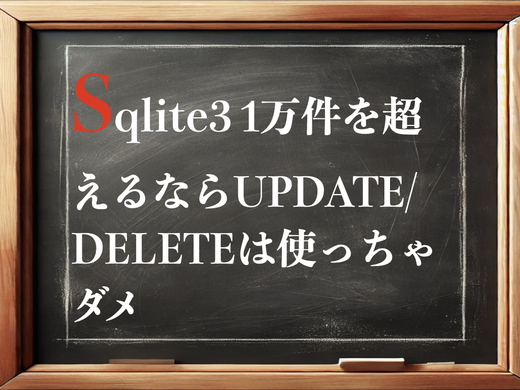 sqlite3 1万件を超えるならUPDATE/DELETEは使っちゃダメのイメージ