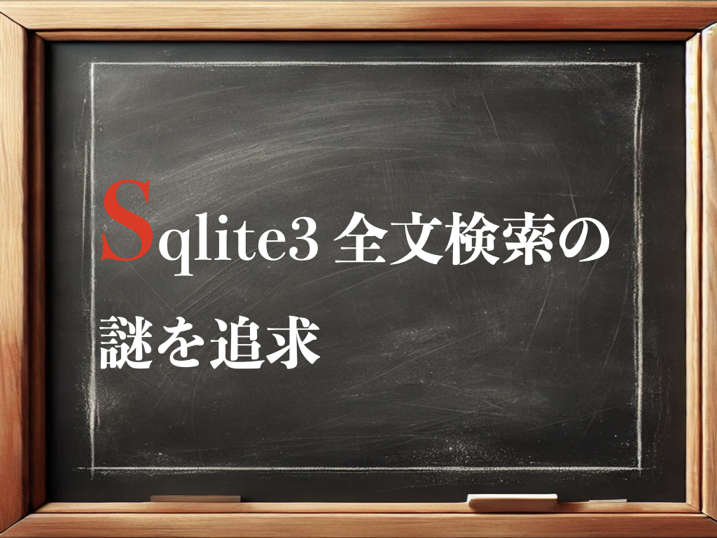 sqlite3 全文検索(FTS)の謎、使い方にコツがあります。のイメージ